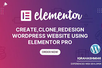 build elementor wordpress website by using elementor