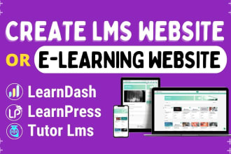 build a wordpress lms website or elearning website using learnpress, learndash