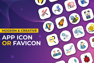 design modern custom icons set, flat icon, app icon, favicon with free ai file