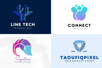 design modern tech, startup business logo creation