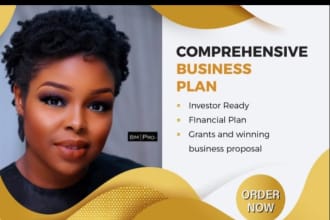 write complete business plan for startups, proposal, and nonprofit