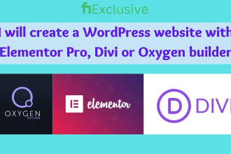 create a wordpress website with elementor pro, divi or oxygen builder
