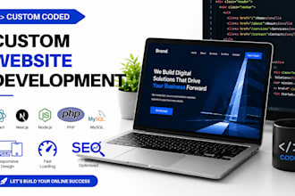 build responsive custom coded website from scratch using HTML CSS javascript sql