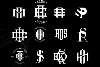 design custom hand drawn clothing brand, urban streetwear monogram logo