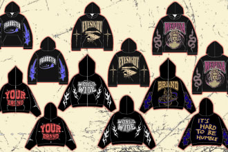 create y2k grunge streetwear  design with mockup