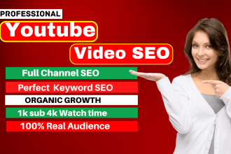 do youtube channel SEO and video optimization for top ranking on search result