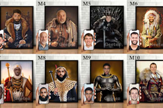 make a custom royal king portrait in oil painting style