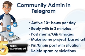 be provide to you quality telegram manager support