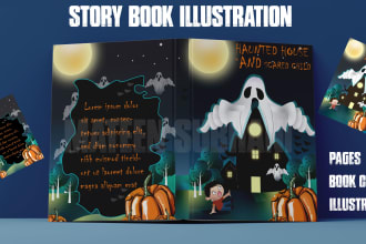illustrate beautiful 2d children story book illustrations
