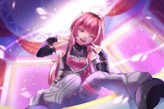 draw custom anime illustrations of your oc, fanart, or vtuber model
