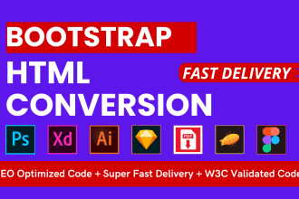 convert PSD to HTML figma to html xd to html css bootstrap responsive