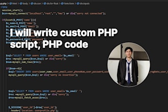 write custom PHP script, php code