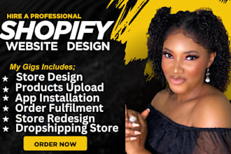 create, design, redesign shopify store, shopify dropshipping store website