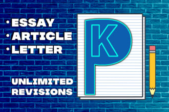 write an essay, an article, a letter or a proposal