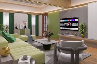 design and render your living room or home in 3ds max