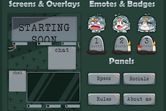 design custom overlays, panels and emotes for streamers