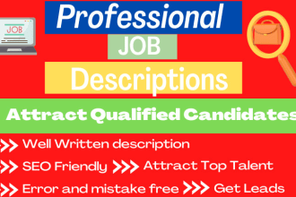 write professional job descriptions for any job industry