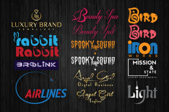 create a word mark letter mark and font  logo design
