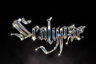 create your logo or font type to chrome effect