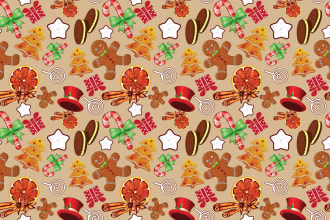design christmas pattern, sticker, vector and repeat seamless pattern
