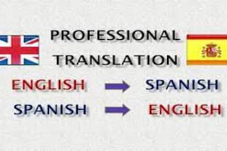 translate english to spanish or spanish to english  as well as proofreading