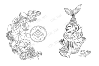 design coloring pages or line art illustration