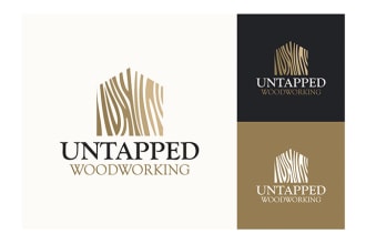 design modern woodworking, wood, and carpentry logo