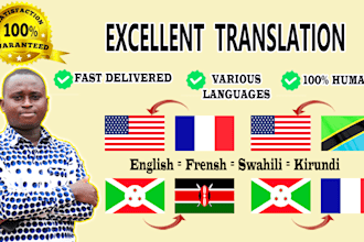 manually translate english to french swahili kirundi kinyarwanda