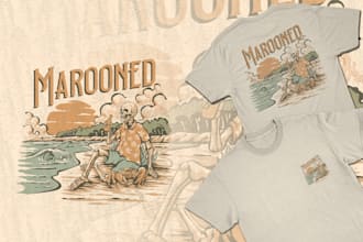create vintage retro illustration for logo, t shirt design