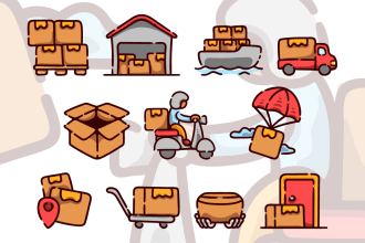 make handdrawn vector icon set