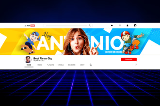 design an attractive youtube banner and logo within 24 hours
