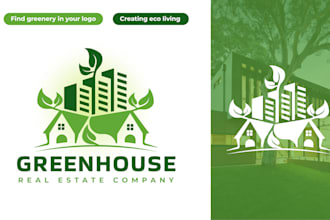 design a green house logo for real estate, property and eco living
