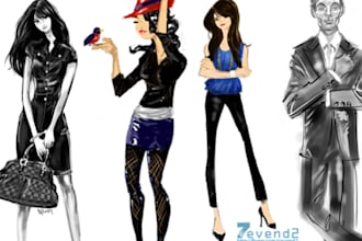 draw a fashion sketch in your favorite outfit