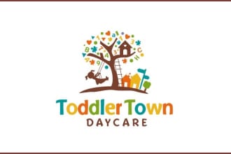 design wonderful childcare, daycare, kids and education logo