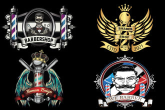 design cool and attractive barber shop and beauty salon logo