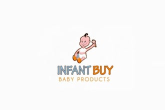 design beautiful unique baby products logo