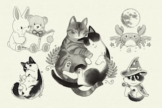 do adorable custom tattoo design in my art style