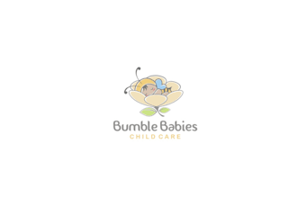 design popular classic clean bumble babies child care logo