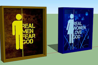 create business signage 3d model for 3d printer
