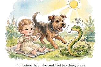 create childrens story book and watercolor illustrations
