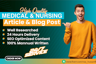 write medical, nursing and healthcare articles and blog posts