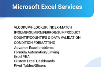 create excel formulas, spreadsheet and macros