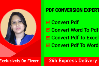 convert pdf to word, excel, pdf conversion and typing job