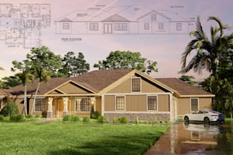 make 3d rendering from 2d drawing or sketch of your home
