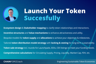 create benchmarked ico ido ieo tokenomics and be your token launch partner
