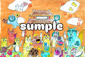 create kawaii japanese style illustration for your project