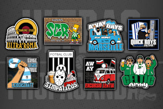 make ultras hooligans stickers design