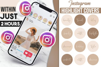 design instagram highlight covers custom made within 2 hours