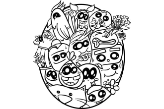 draw amazing doodle art for you, cartoon style