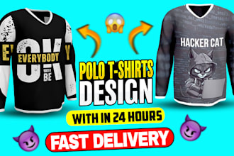 create an amazing design of  your polo shirt in 24h with a bonus